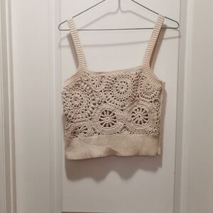 J. Crew Cream Crochet Crop Top